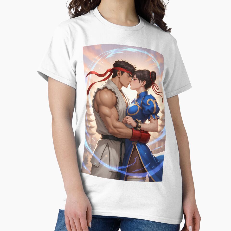 Chun-Li and Ryu from Street fighter. anime art by Planet Utoppia T-Shirts, Hoodie, Sweatshirt | BlankRebels.com (Image 2)