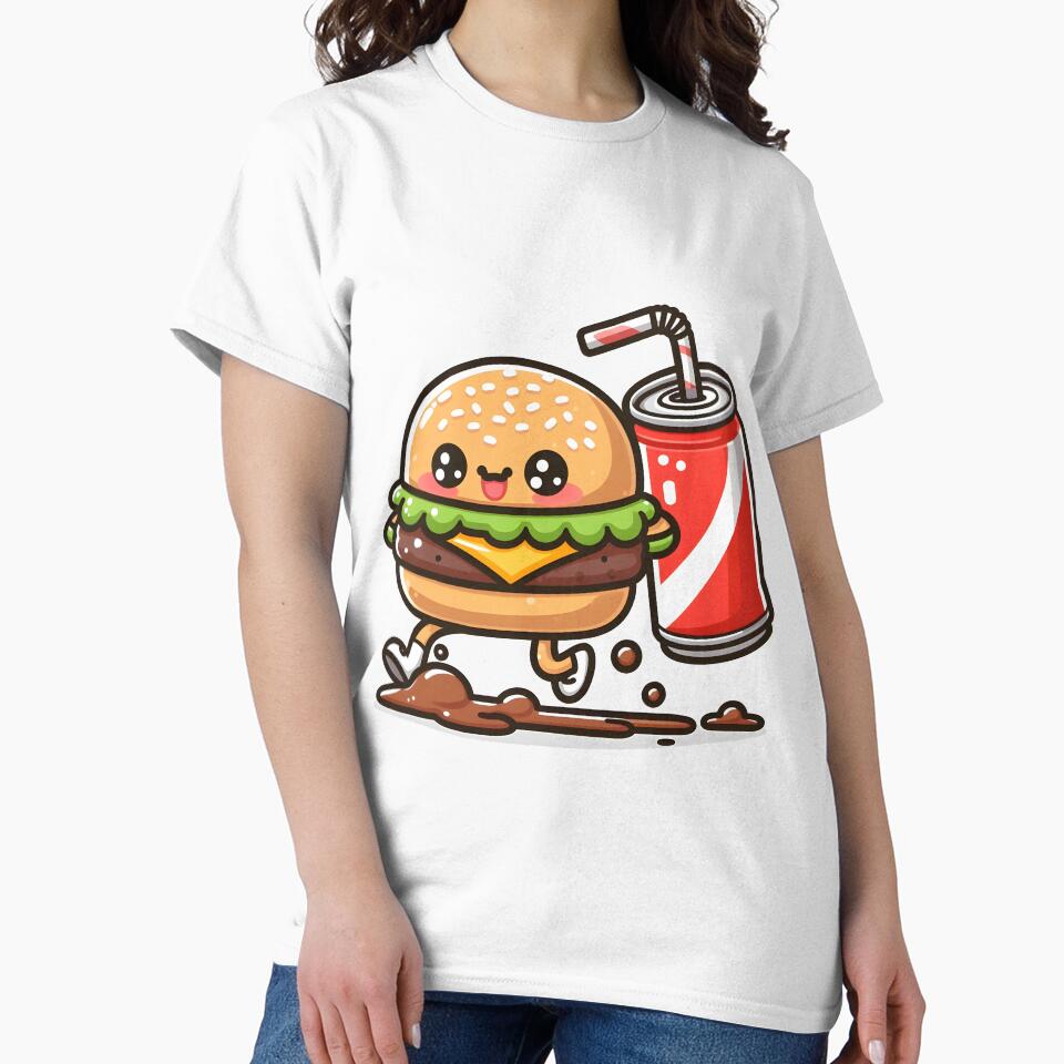 Kawaii Burger Running From Spilled Soda by CanvasCutie T-Shirts, Hoodie, Sweatshirt | BlankRebels.com (Image 2)
