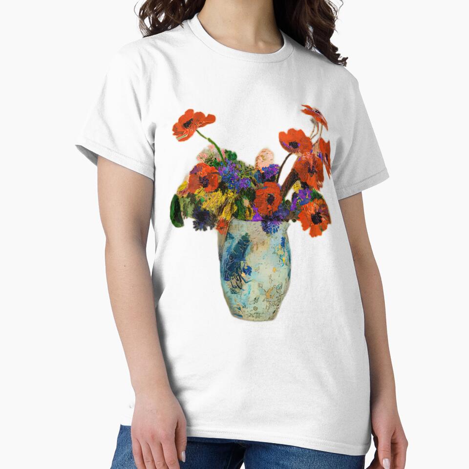 Odilon Redon - Vase de Fleurs (1885-95) by zeucontosu T-Shirts, Hoodie, Sweatshirt | BlankRebels.com (Image 2)