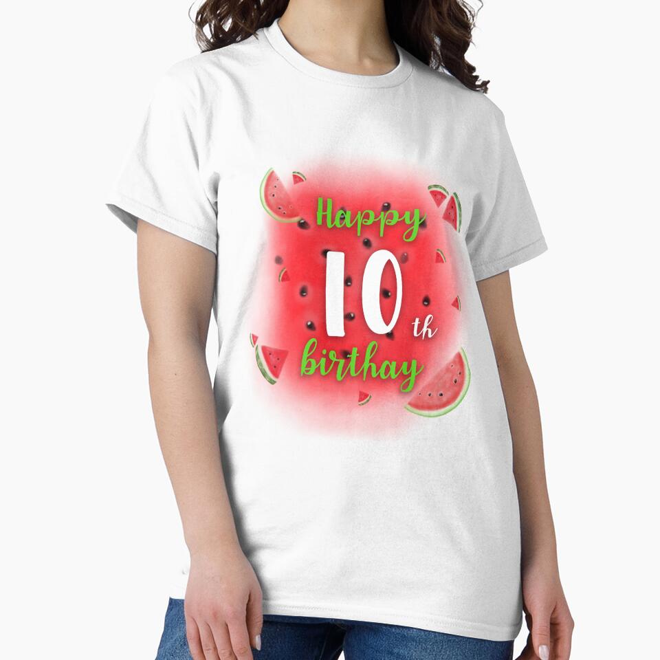 Watermelon Happy 10th Birthday by Dutlu T-Shirts, Hoodie, Sweatshirt | BlankRebels.com (Image 2)