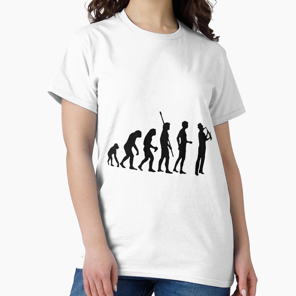 Evolution of Saxophone the instrument for intelligent people Music Rock Musician Band Metal Art Design Happy Apparel Essential Inspiration Joy Mood Funny by DesignByHeartUK