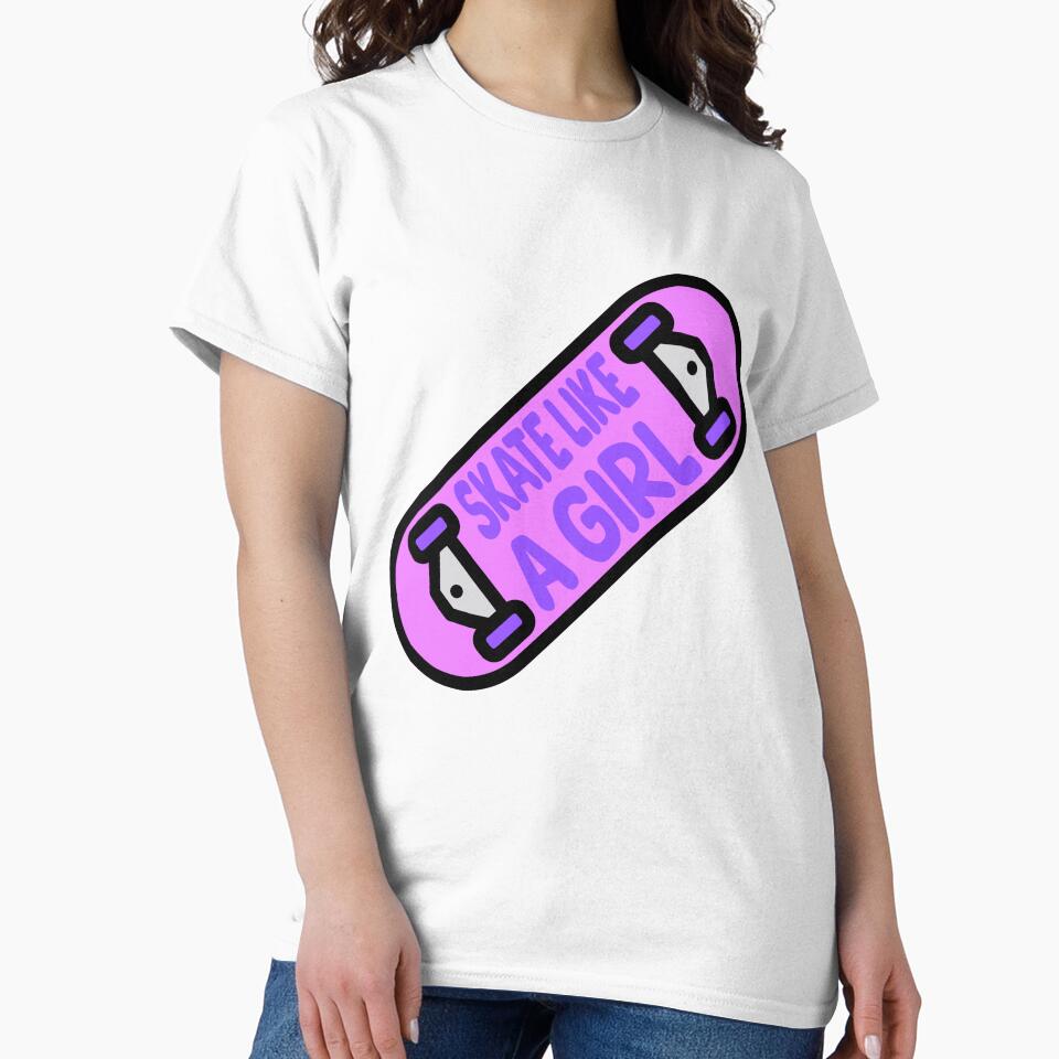 Skate Like A Girl! Funny Girl Skateboard by PMCreative T-Shirts, Hoodie, Sweatshirt | BlankRebels.com (Image 2)