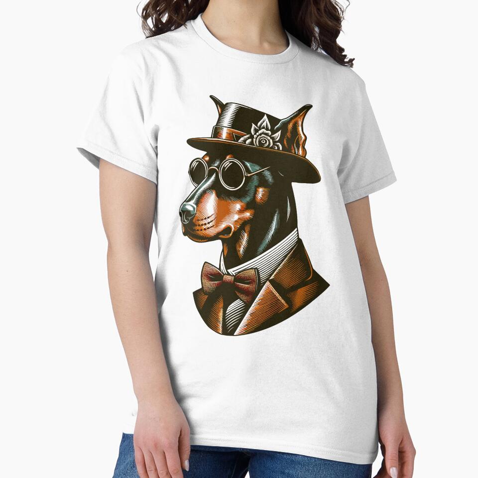Doberman Vintage Art Doberman gift Dog Vintage Art Decor by ElegantCat T-Shirts, Hoodie, Sweatshirt (Image 2)