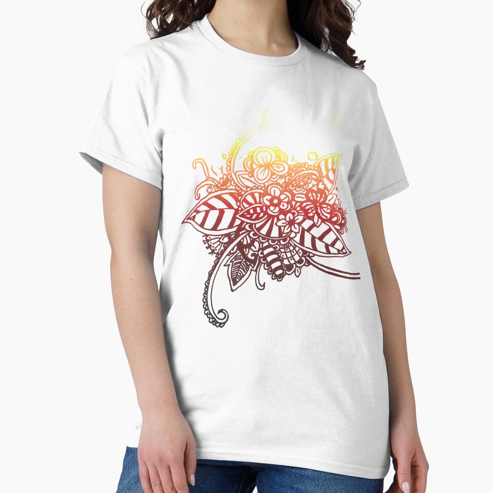 Summer Flower - Sunset (Zentangle/ Doodle/ Mandala) by CreativityRoams T-Shirts, Hoodie, Sweatshirt (Image 2)