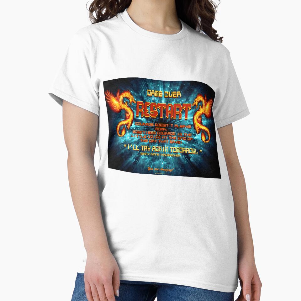Game Over Restart "I'll try again tomorrow." by solrisewalker T-Shirts, Hoodie, Sweatshirt | BlankRebels.com (Image 2)