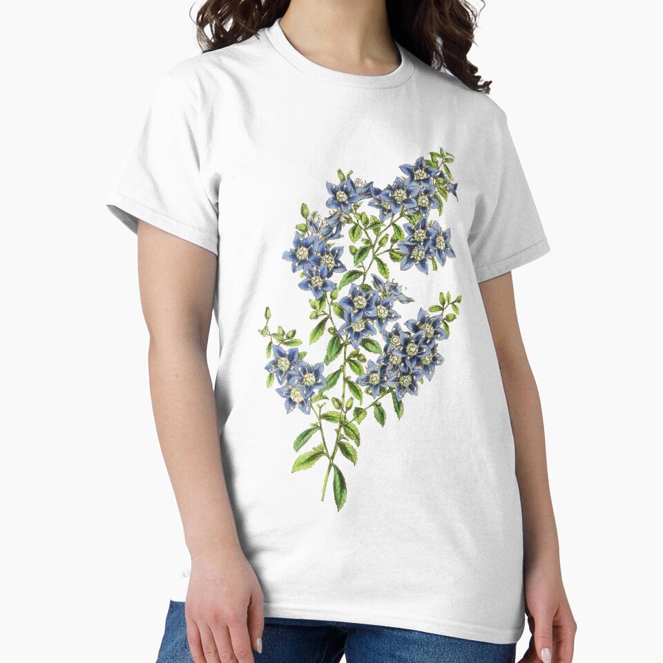 Blue Wildflowers Botanical Print by Veriepear T-Shirts, Hoodie, Sweatshirt | BlankRebels.com (Image 2)
