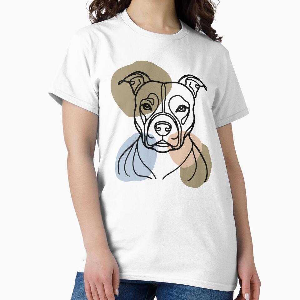 Pitbull One Line Art Vintage Retro by hemp3x T-Shirts, Hoodie, Sweatshirt | BlankRebels.com (Image 2)