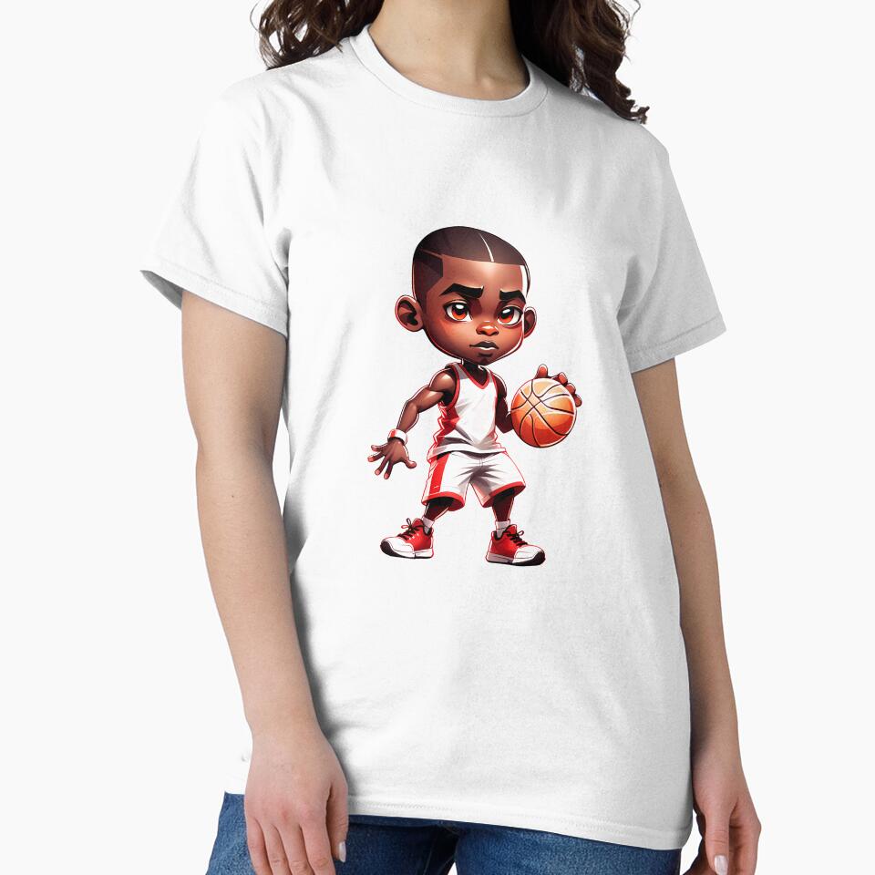 Basketball Team Player NBA fan Design Red and White Tshirt by artesis