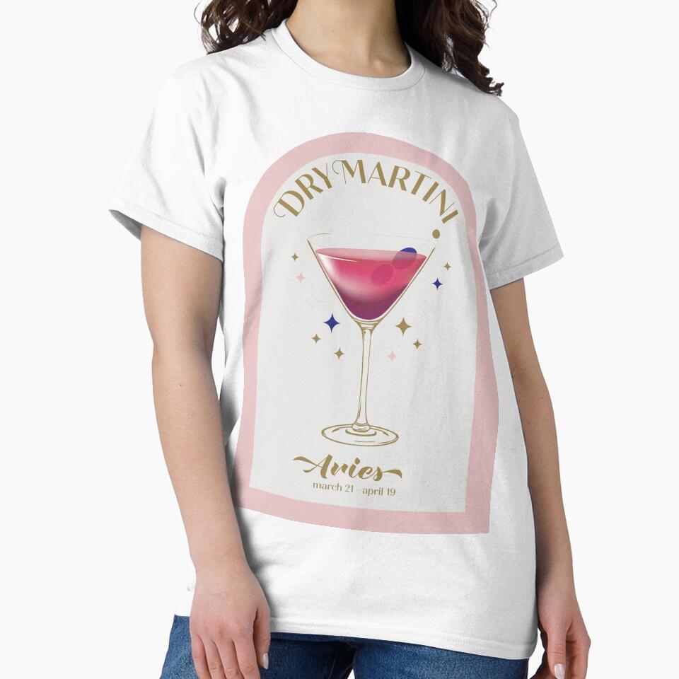 Dry Martini Cocktail Zodiac Sign by cafelab T-Shirts, Hoodie, Sweatshirt | BlankRebels.com (Image 2)