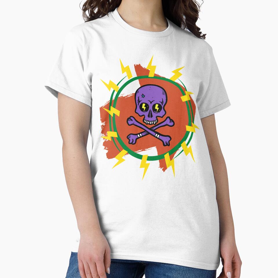 Electrified Skull (White) by Oloa T-Shirts, Hoodie, Sweatshirt | BlankRebels.com (Image 2)