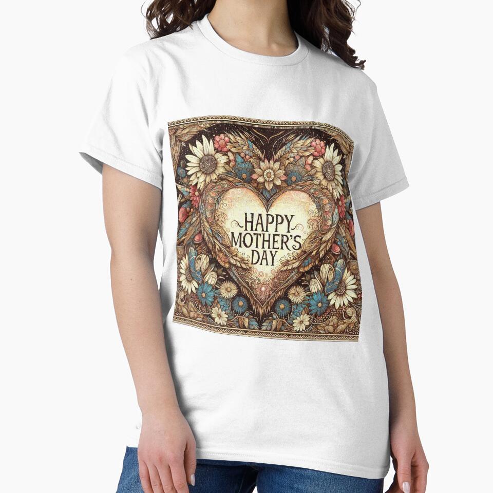 Mothers Day Feather Heart Floral Flower by Illuministique T-Shirts, Hoodie, Sweatshirt | BlankRebels.com (Image 2)