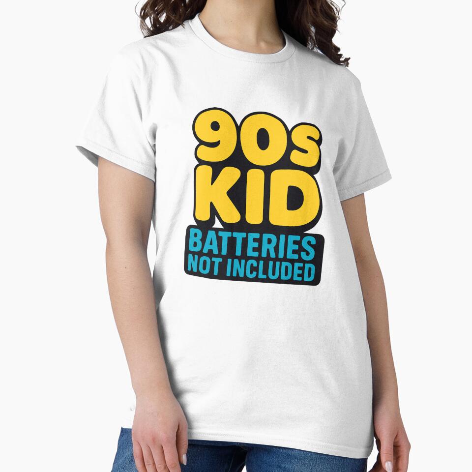 90s Kid – Batteries Not Included | Retro Nostalgia T-Shirt by F3Threads Hoodie, Sweatshirt | BlankRebels.com (Image 2)