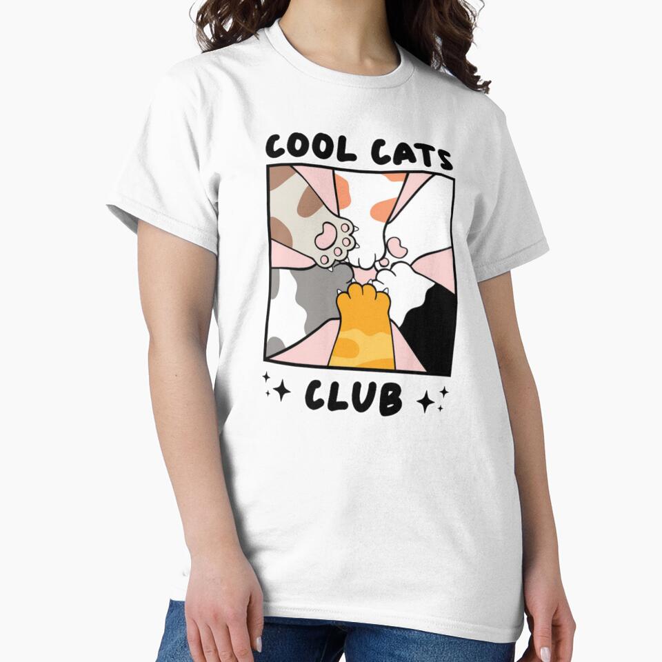 Cool Cats Club - Cute Cat Paws Drawing by JinxyArtistry T-Shirts, Hoodie, Sweatshirt | BlankRebels.com (Image 2)