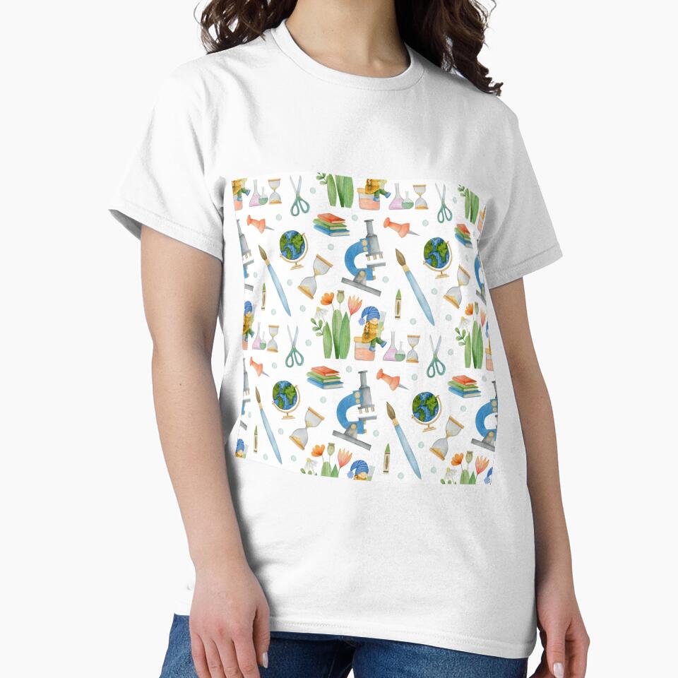 Teacher Seamless Pattern watercolor by Vanthuandesign T-Shirts, Hoodie, Sweatshirt | BlankRebels.com (Image 2)