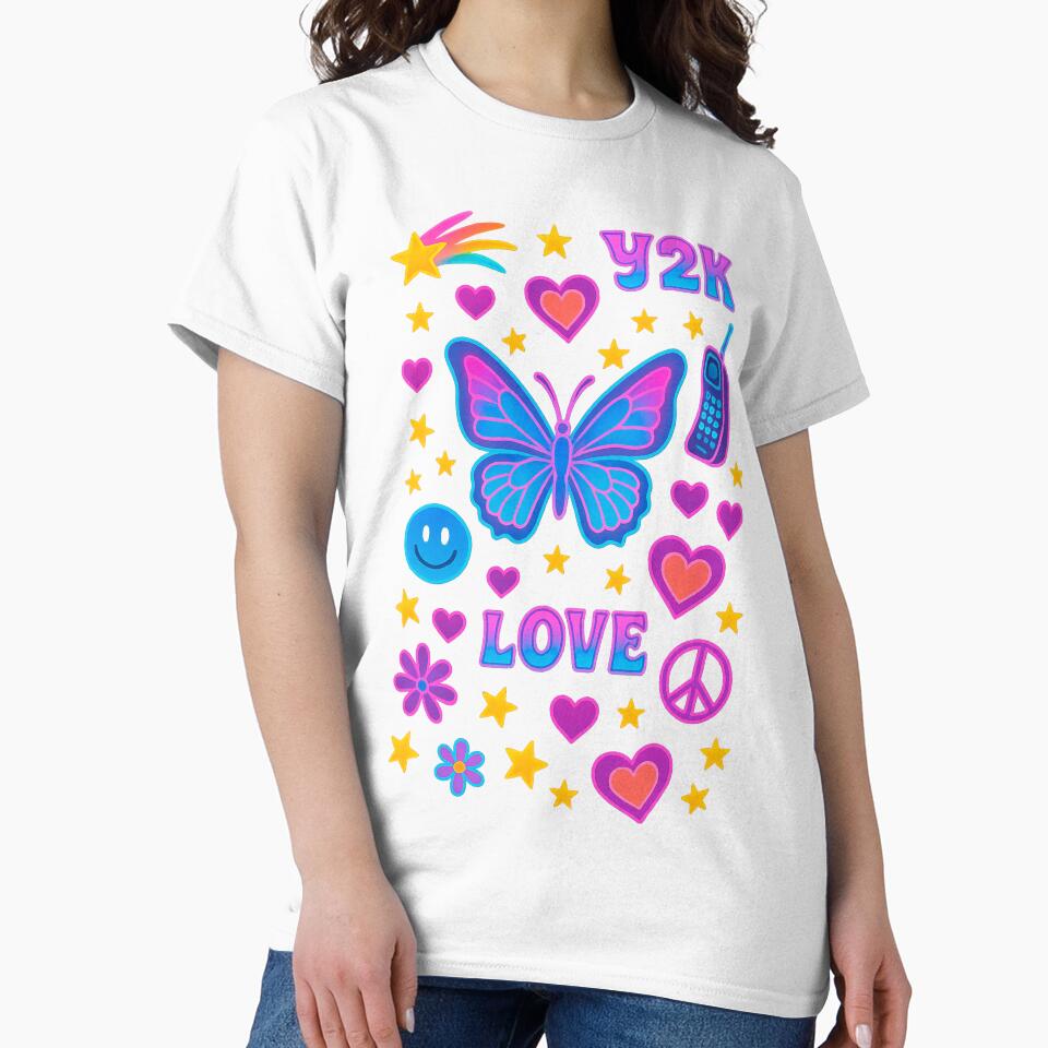 Y2K Neon Butterfly and Retro Icons by SholoStudio T-Shirts, Hoodie, Sweatshirt | BlankRebels.com (Image 2)