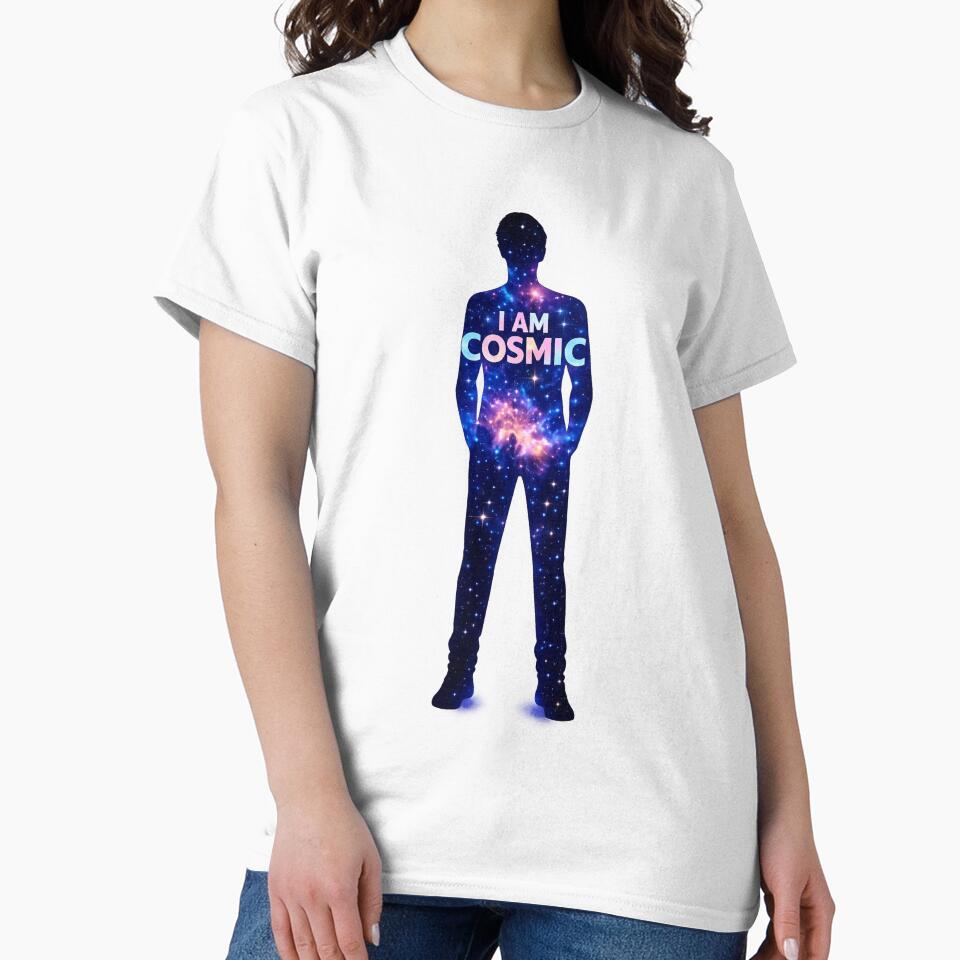 I Am Cosmic – Galaxy Silhouette Affirmation Design by MysticPurpleHue T-Shirts, Hoodie, Sweatshirt (Image 2)