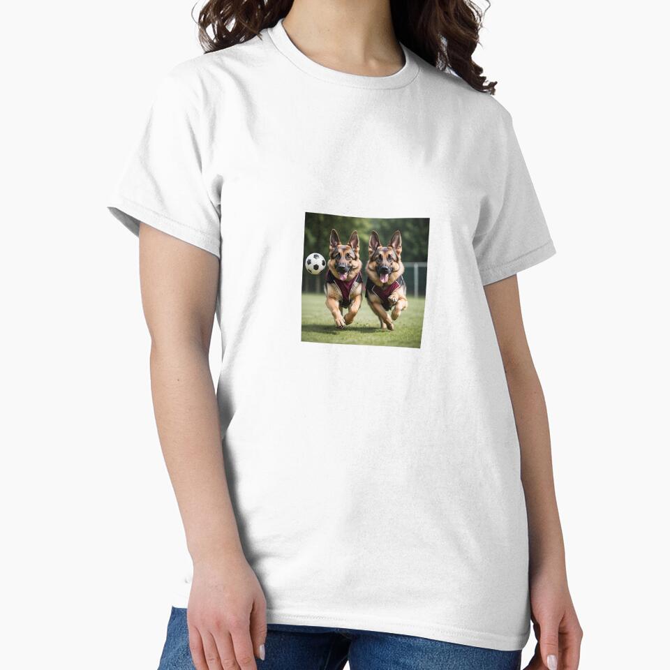 German Shepherds love football too! Soccer and Dog Lovers - West Ham, Burnley, Aston Villa - Any dog, any colour by Humour House Designs