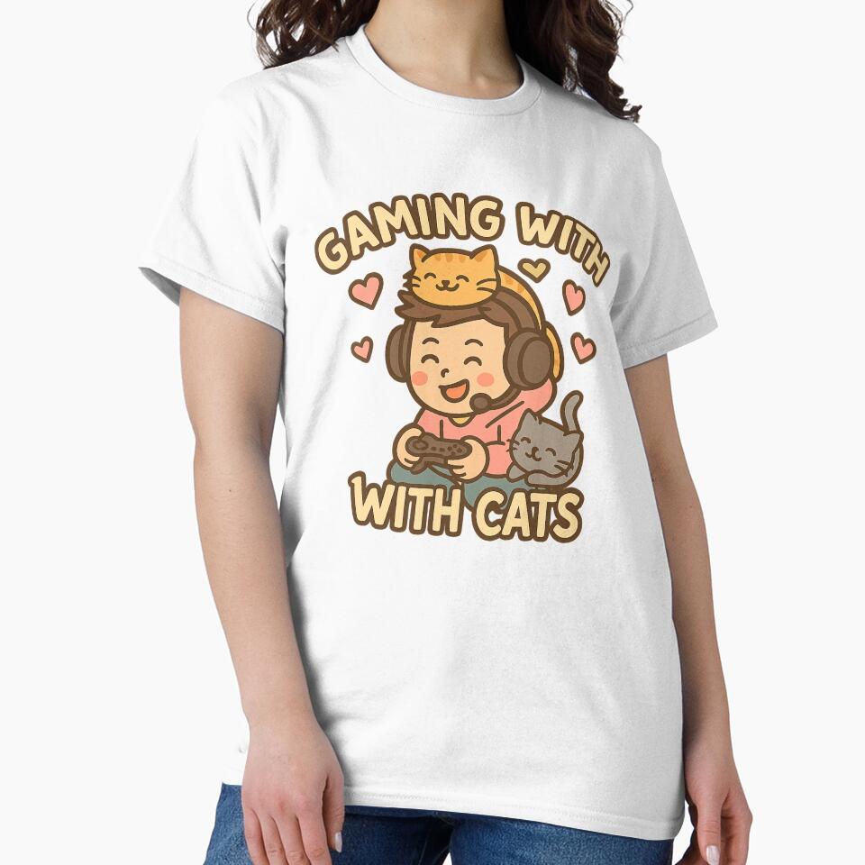 Gaming with Cats – Cozy Gamer Design by ShirtHatch T-Shirts, Hoodie, Sweatshirt | BlankRebels.com (Image 2)