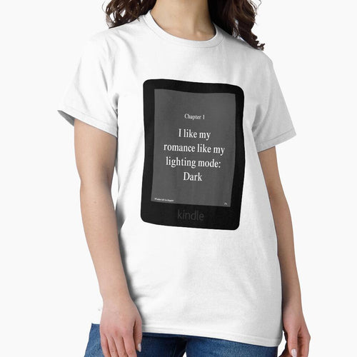 "I like my romance like my lighting mode: DARK" Kindle Ereader Sticker by BecomingBookish T-Shirts, Hoodie,... (Image 2)