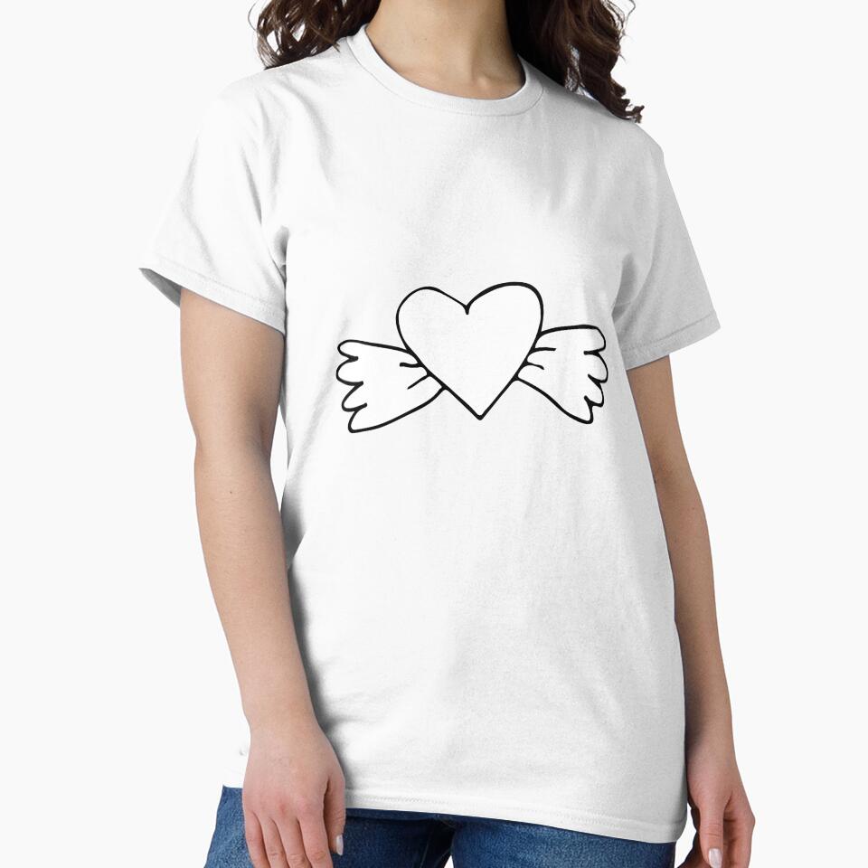 Doodle flying heart with wings. by GulArt T-Shirts, Hoodie, Sweatshirt | BlankRebels.com (Image 2)