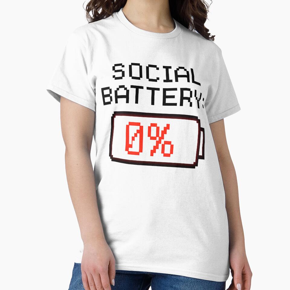 Social Battery: 0% by Uglyandcute T-Shirts, Hoodie, Sweatshirt | BlankRebels.com (Image 2)