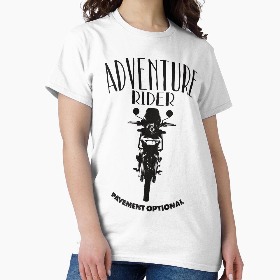 Adventure Bike Rider Royal Enfield Himalayan Motorcycle Theme - Pavement Optional by ToothlessFish T-Shirts,... (Image 2)