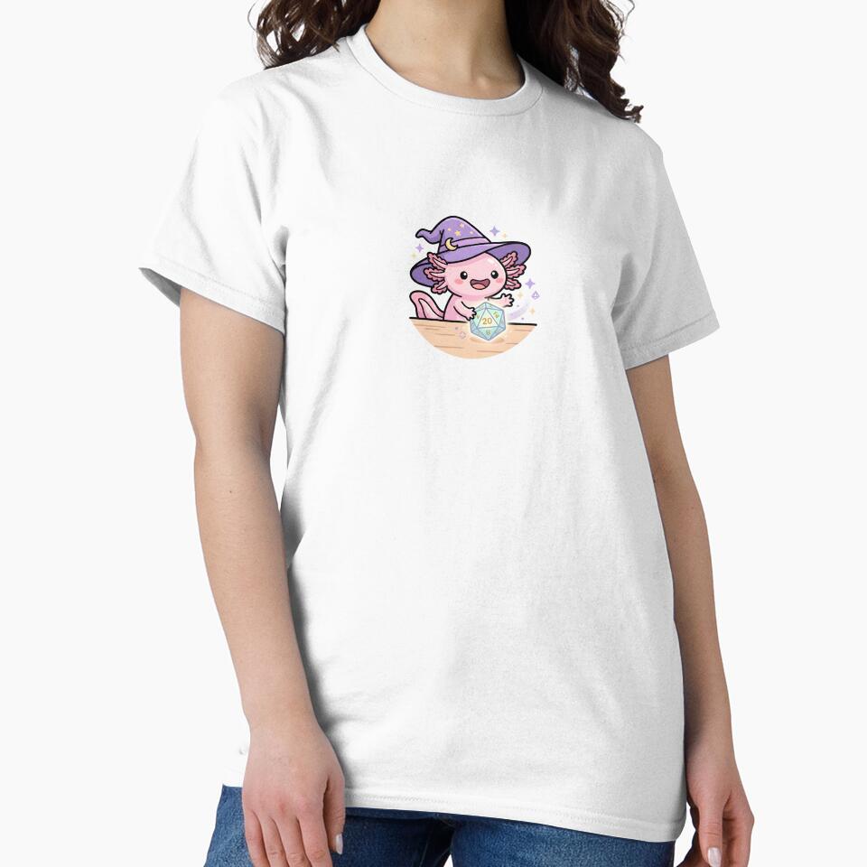 Kawaii Axolotl Wizard Rolling D20 Dice by Kvarny T-Shirts, Hoodie, Sweatshirt | BlankRebels.com (Image 2)