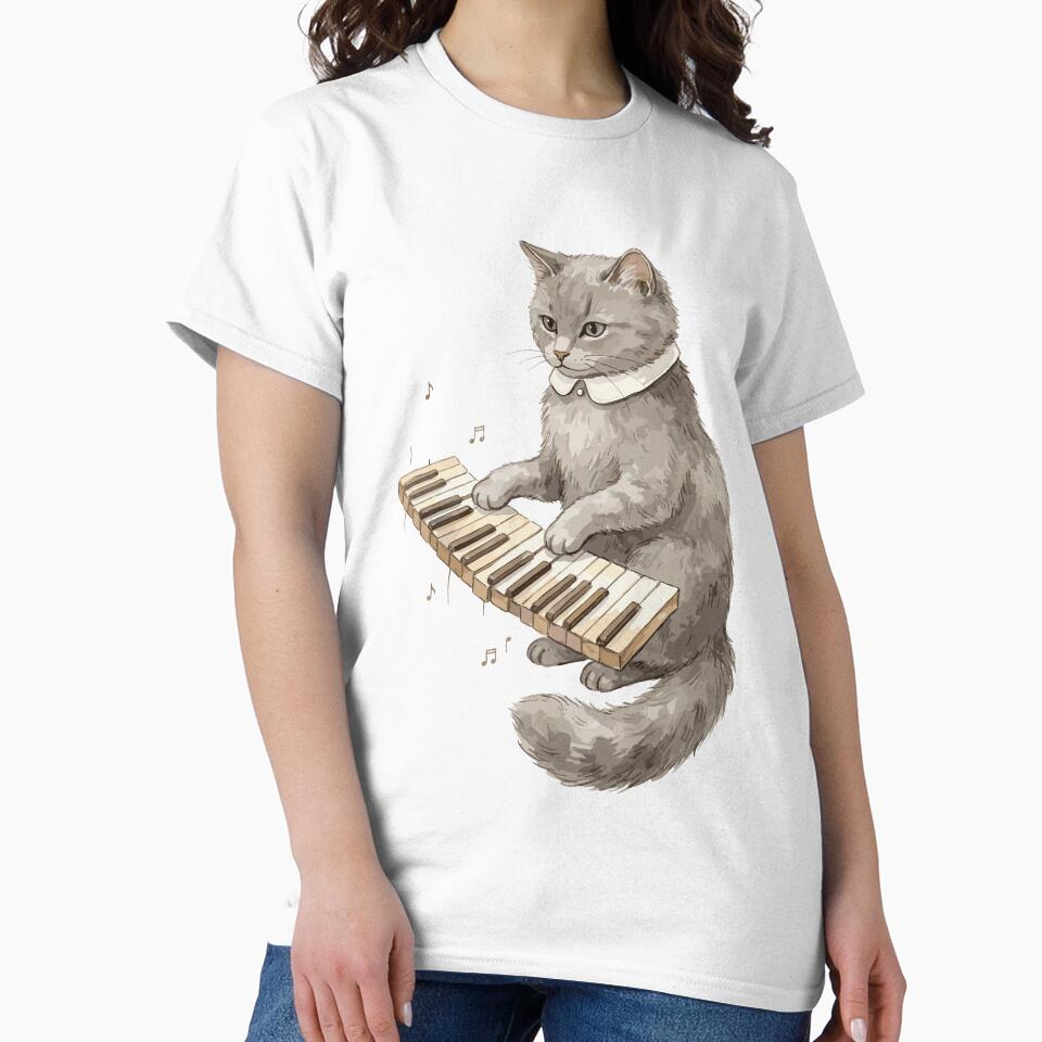 Light Academia: Pianist Grey Tabby T-Shirts, Hoodie, Sweatshirt