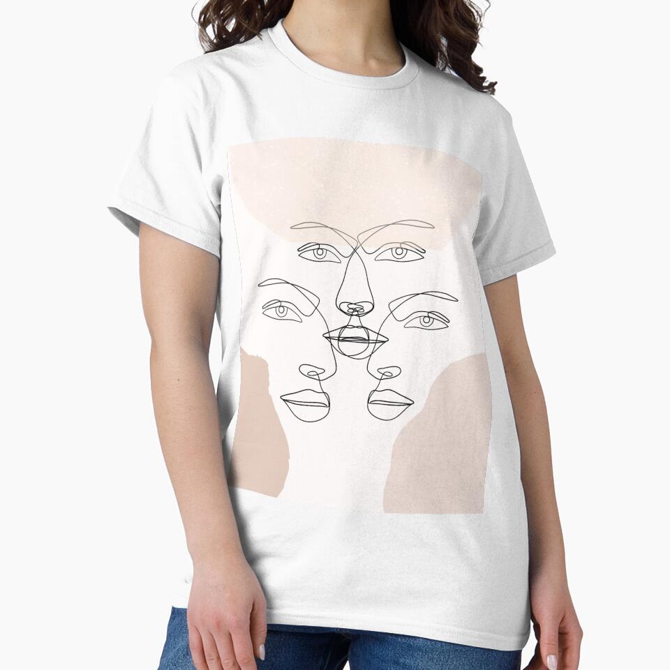 Abstract Minimalist Line Face Art-Mid-Century Modern Boho Design by adoredigitals T-Shirts, Hoodie, Sweatshirt (Image 2)