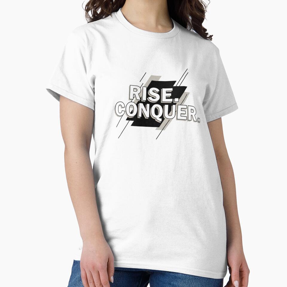 Rise. Conquer. – Streetwear & Gym Motivation Quote by Happyfreedom T-Shirts, Hoodie, Sweatshirt | BlankRebels.com (Image 2)
