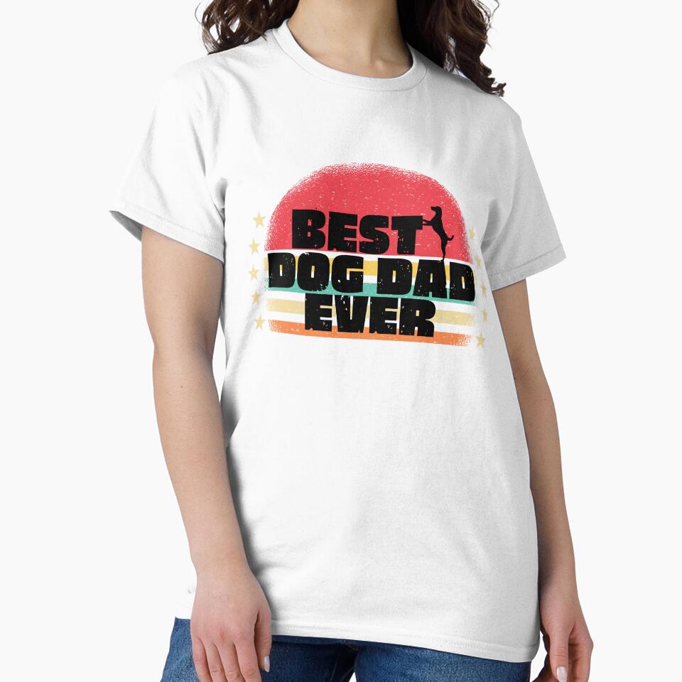 BEST DOG DAD EVER, RETRO SUNSET by DanaMire T-Shirts, Hoodie, Sweatshirt | BlankRebels.com (Image 2)