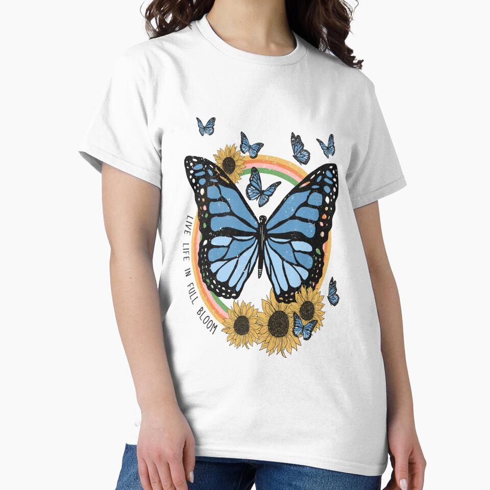 Boho Aethetic :vintage Boho  Butterfly and Sunflower by remonss T-Shirts, Hoodie, Sweatshirt | BlankRebels.com (Image 2)