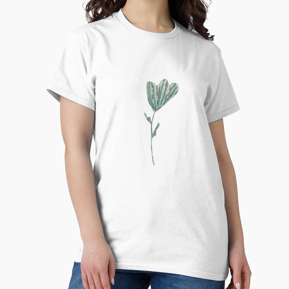 Flower green textured cartoon a watercolor sketch by Yana Mustafina | Boho Soulful Designs T-Shirts, Hoodie,... (Image 2)