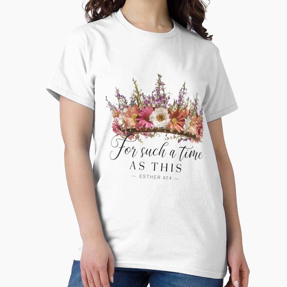 For Such a Time as This, Esther 4:14, Crown of Flowers Art by Faithloveshop
