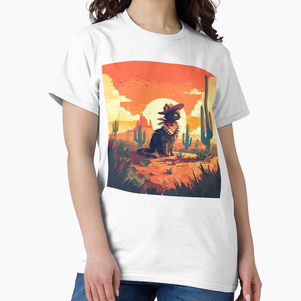 Lone Cowboy Cat Silhouette by Christian Weiss T-Shirts, Hoodie, Sweatshirt | BlankRebels.com (Image 2)
