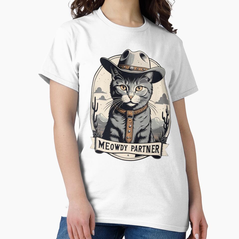 Cowboy Cat | Western Meowdy Partner Vintage Design by McPurrface T-Shirts, Hoodie, Sweatshirt | BlankRebels.com (Image 2)