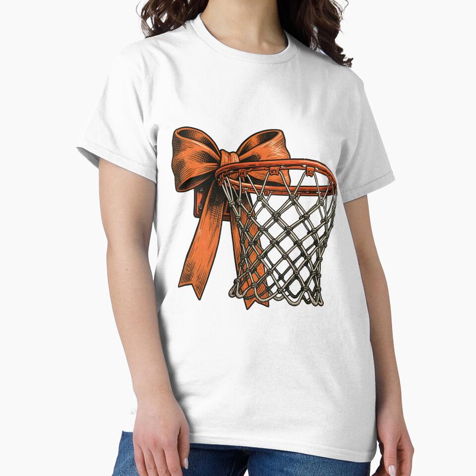Retro Game Day Basketball Coquette Bow by KroghDs T-Shirts, Hoodie, Sweatshirt | BlankRebels.com (Image 2)