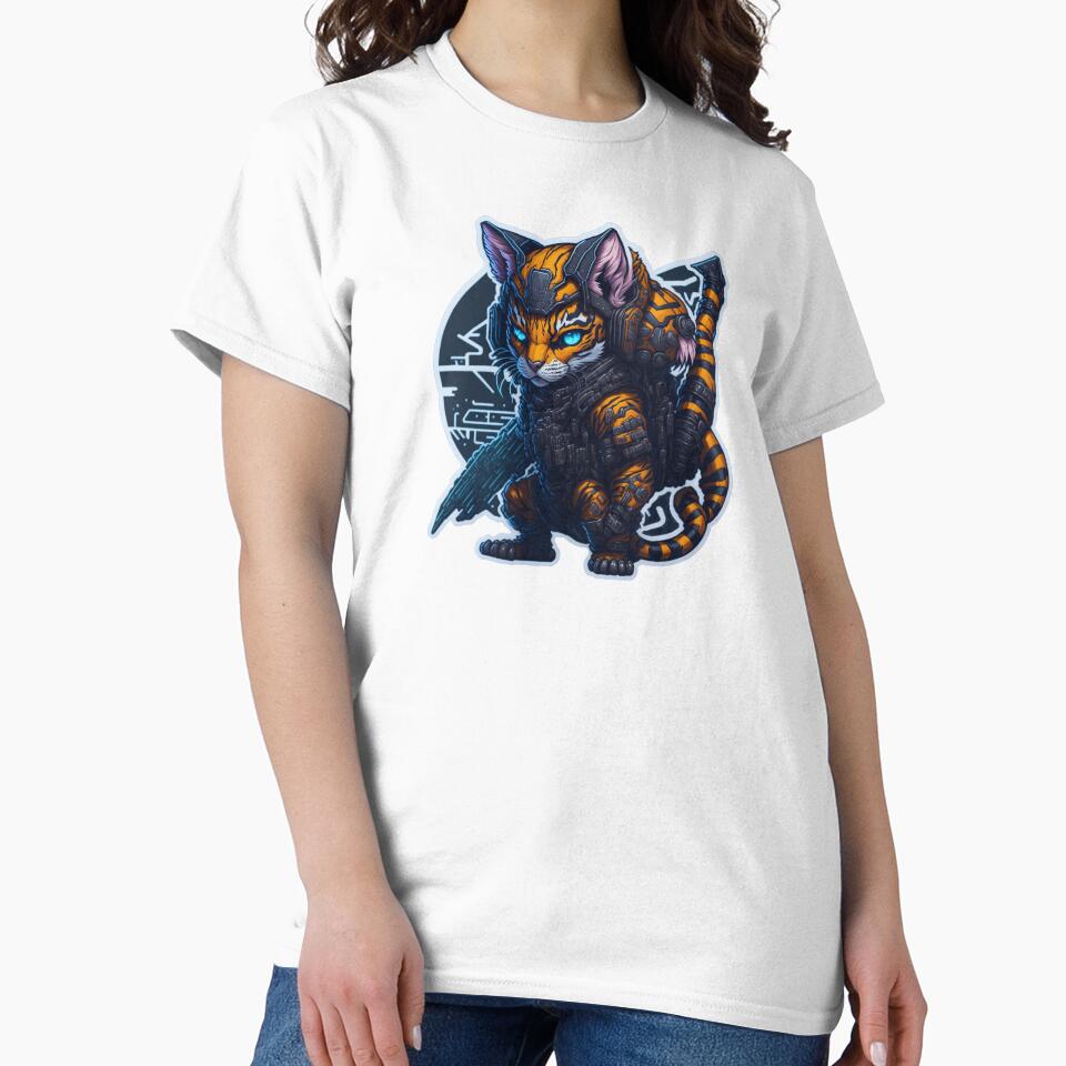 Cool Cyber Cat Fantasy Inspired Art T-Shirts, Hoodie, Sweatshirt