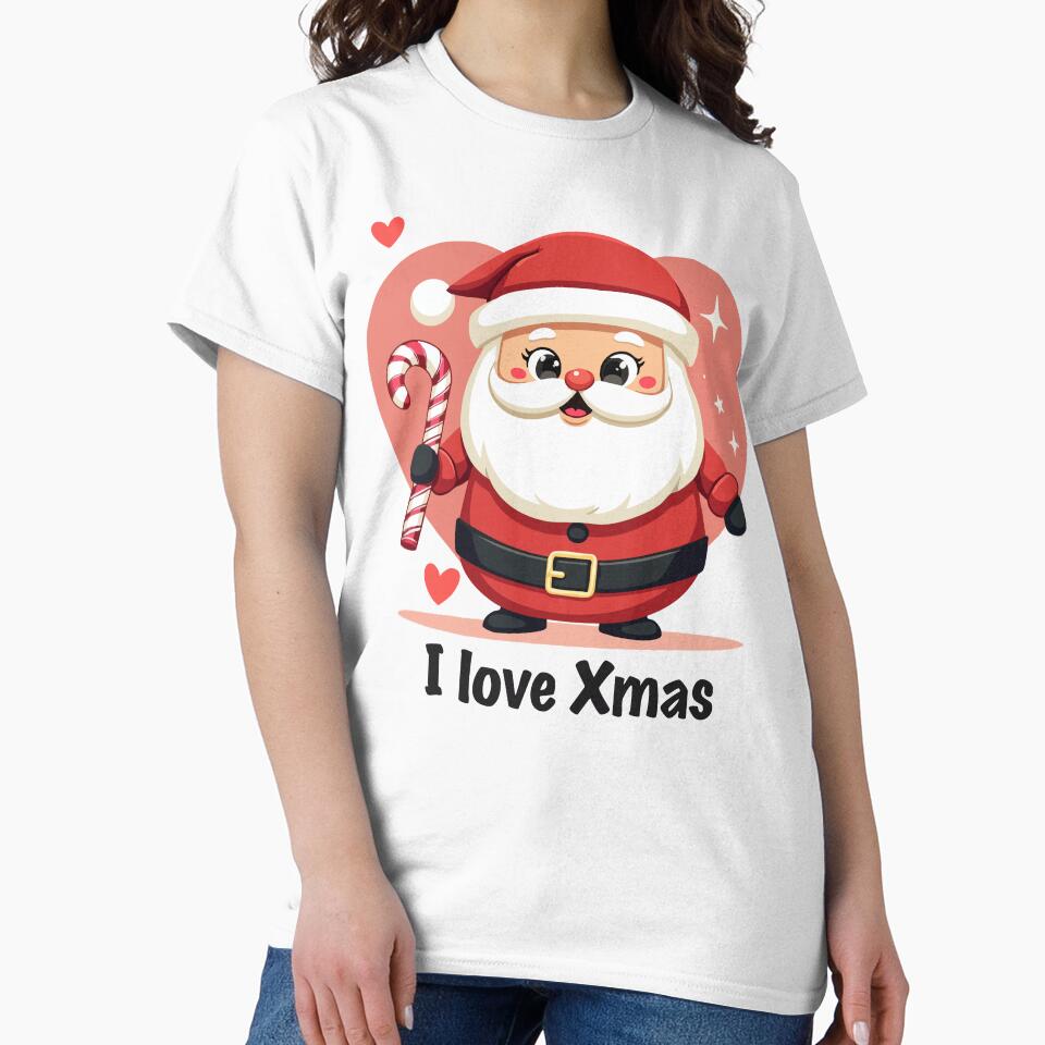 Kawaii Santa Claus - Cute "I love Xmas" design for Christmas by Hans-Design
