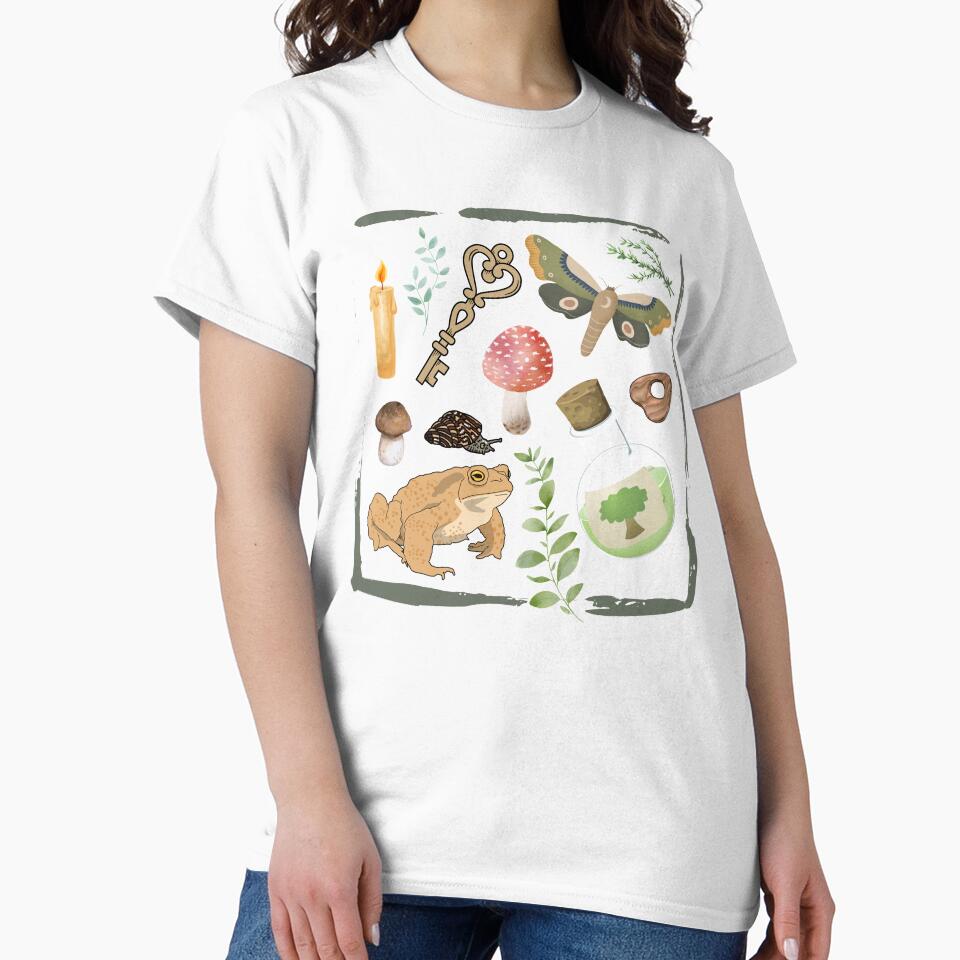 Cottagecore Aesthetic Mystical Mushroom, Frogs, & Forest Design by MiaDelelai T-Shirts, Hoodie, Sweatshirt (Image 2)