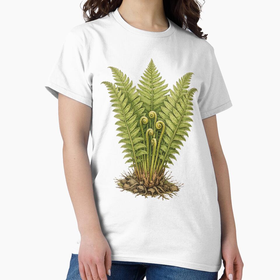 Matteuccia Struthiopteris Vintage Botanical Print - Antique Fern Wall Art by Darlin8888 T-Shirts, Hoodie,... (Image 2)