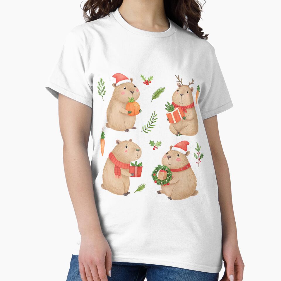 A0760 Capybara Winter Wonders – Cozy & Cute Winter Capybara Design for POD Gifts | Festive Holiday Print by... (Image 2)