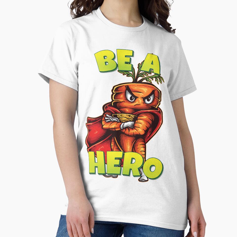 Be A Hero Superhero Angry Carrot Foodietoon by ProjectX23 T-Shirts, Hoodie, Sweatshirt | BlankRebels.com (Image 2)