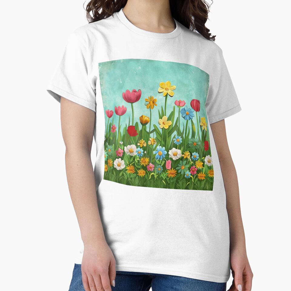 Blue yellow flower pattern by cocomelon168 T-Shirts, Hoodie, Sweatshirt | BlankRebels.com (Image 2)