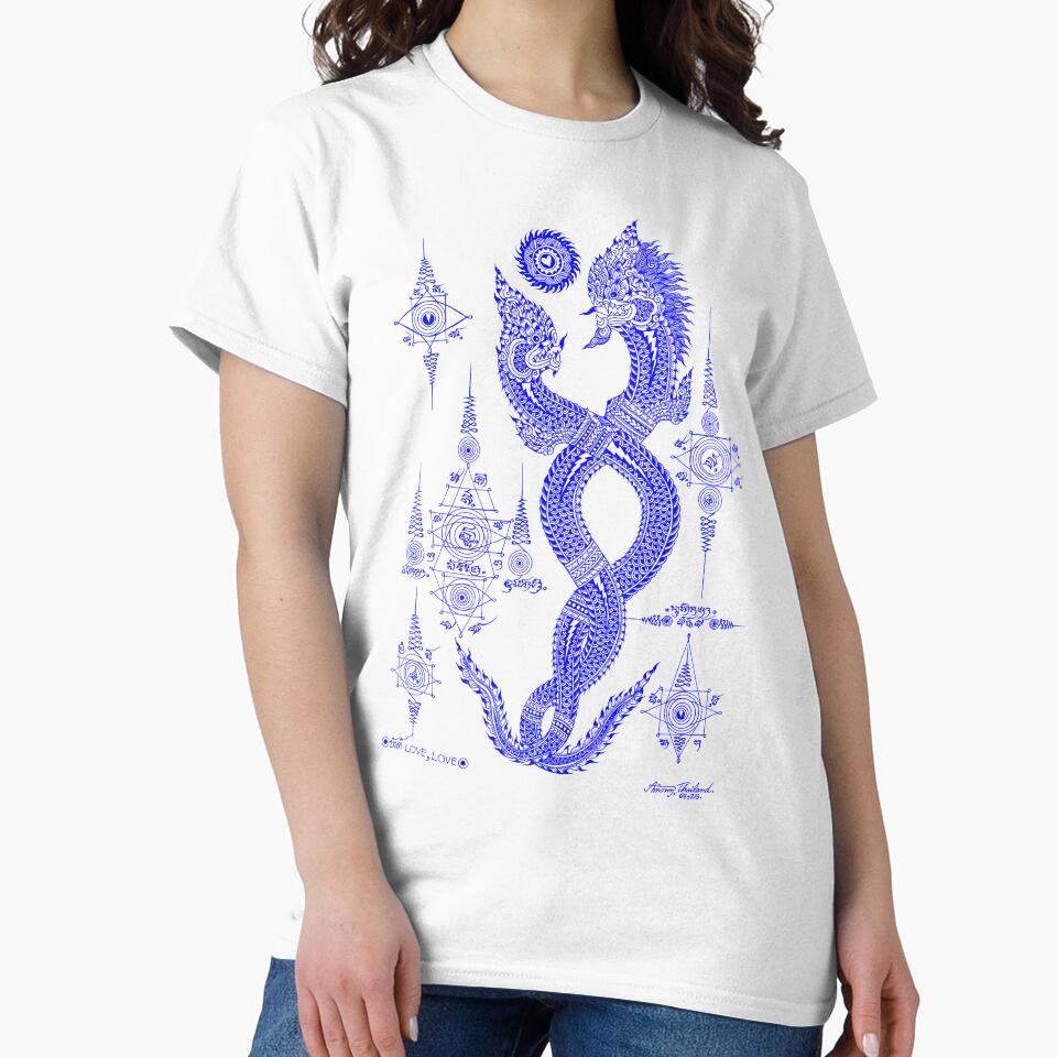 Talisman Blue Dragon,Dragon Graphics ,dragon tee,Dungeons and Dragons ,Thai Dragon,Dragon lover gift. by... (Image 2)