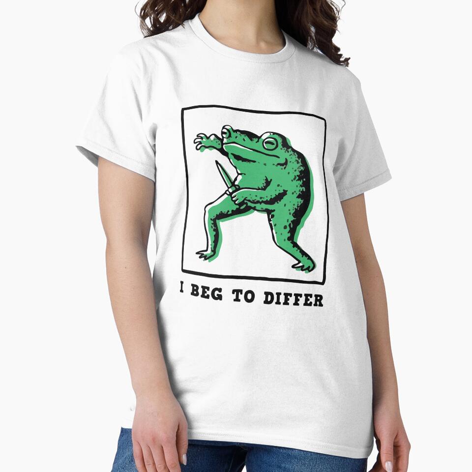Funny Frog with Knife – "I Beg to Differ" Meme by BrownHorse90s T-Shirts, Hoodie, Sweatshirt | BlankRebels.com (Image 2)