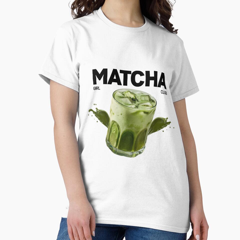 Matcha Girl Club - Cool Minimalistic Matcha Glass Aesthetic by luminnara T-Shirts, Hoodie, Sweatshirt (Image 2)