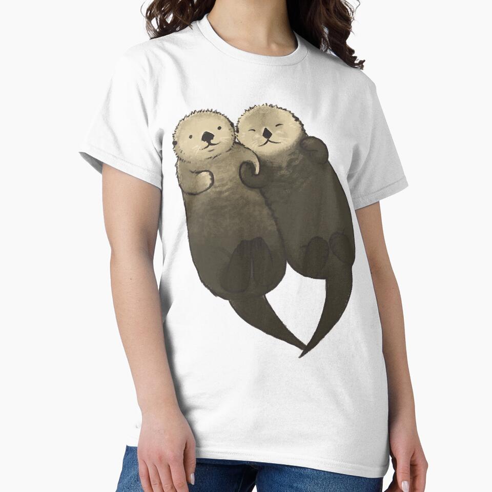Otters Holding Hands by iiCreateStuff T-Shirts, Hoodie, Sweatshirt | BlankRebels.com (Image 2)