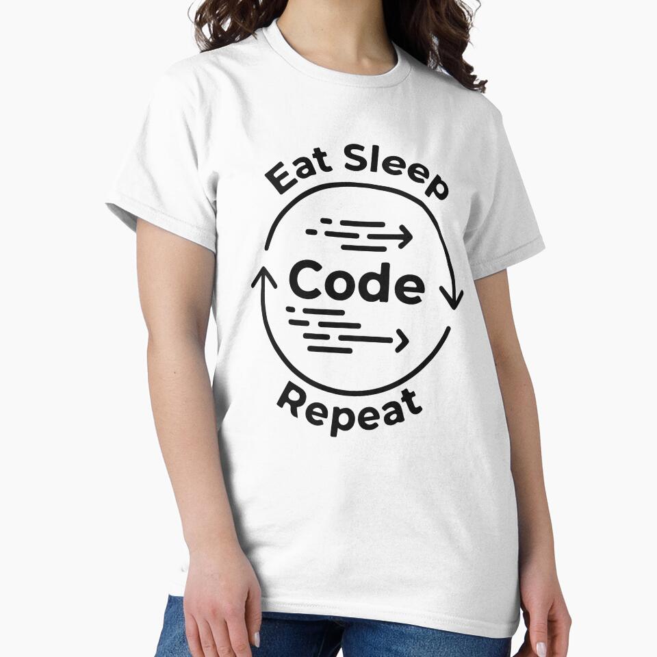 Eat Sleep Code Repeat T-Shirt  Programmer Life Design  Coding Humor Tee by Design-Pro-21 Hoodie, Sweatshirt (Image 2)