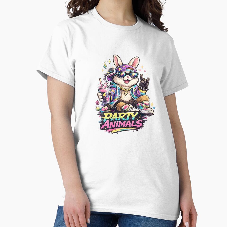 90s Retro Party Bunny Vibes by Nika Art Studio T-Shirts, Hoodie, Sweatshirt | BlankRebels.com (Image 2)